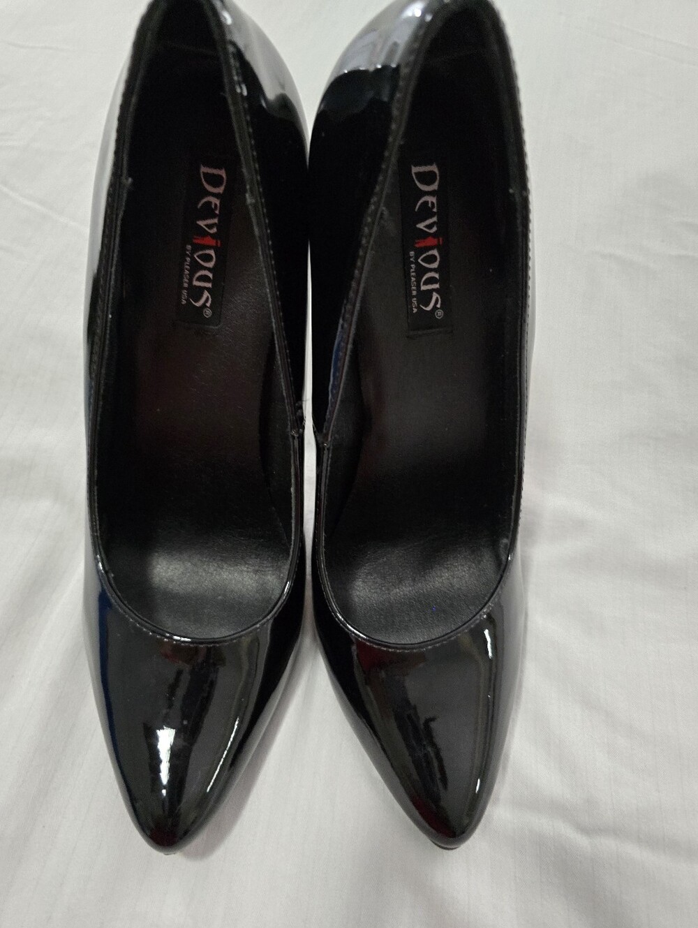 Black Patent Pointed-Toe Heels
